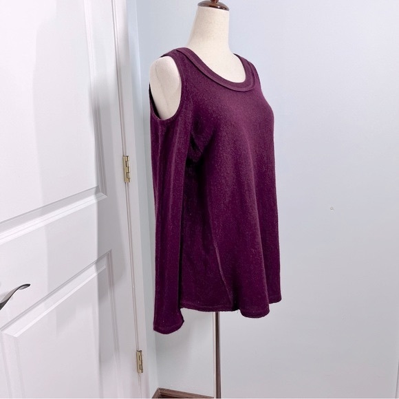 Aqua 100% cashmere cold shoulder longline sweater size S - Picture 6 of 10